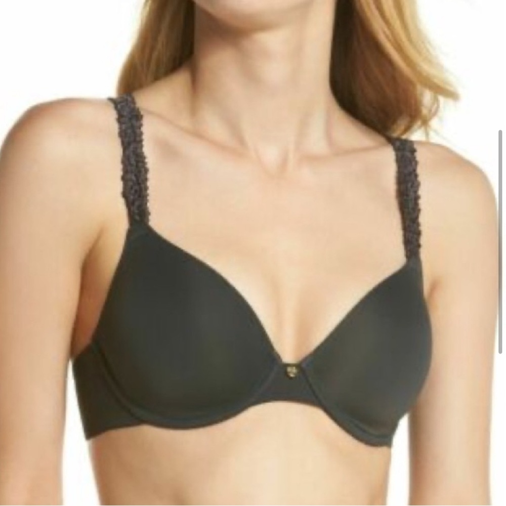 NWT Natori Body Double Lace-Trim Full-Fit Bra 736037 Black 34D